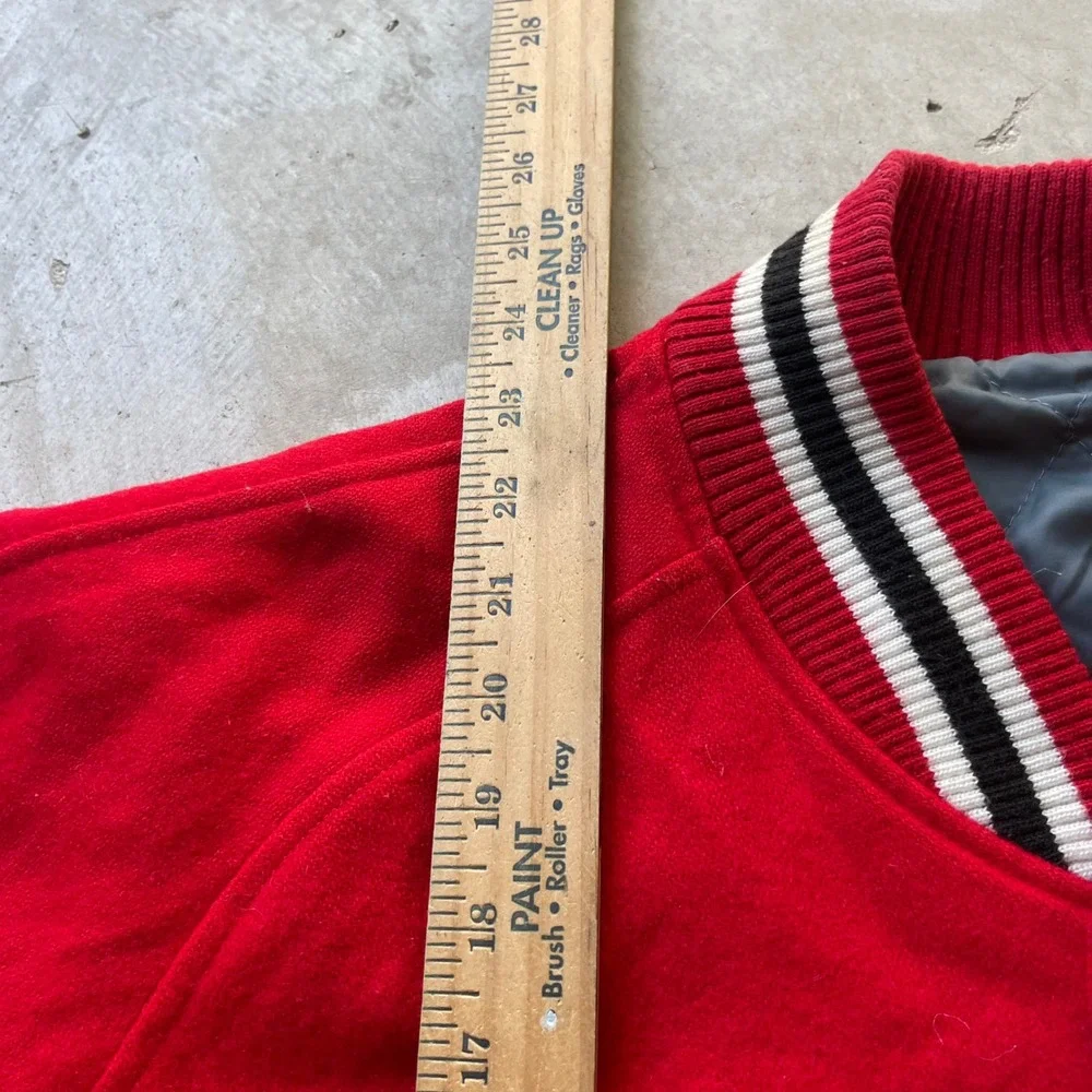 Vintage 1968 Watts Junior Olympics Varsity Jacket Red Wool Los Angeles Mens L